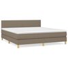 vidaXL Sommier &agrave; lattes de lit avec matelas Taupe 180x200 cm Tissu