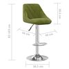 vidaXL Tabouret de bar Vert clair Velours