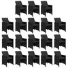 vidaXL Ensemble &agrave; manger de jardin coussins 19 pcs R&eacute;sine tress&eacute;e Noir
