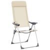 vidaXL Chaises de camping pliables lot de 2 Cr&egrave;me Aluminium