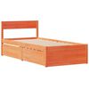 vidaXL Cadre de lit sans matelas cire marron 75x190 cm bois pin massif