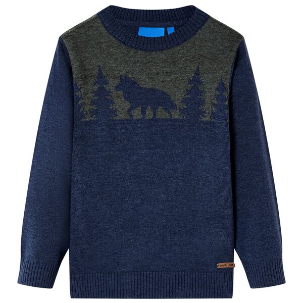 Pull-over tricoté pour enfants bleu marine 104
