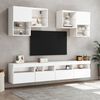 vidaXL Ensemble de meubles TV muraux 6 pcs avec lumi&egrave;res LED blanc