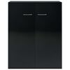 vidaXL Buffet Noir brillant 60x30x75 cm Bois d'ingénierie