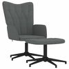 vidaXL Chaise de relaxation avec tabouret Gris fonc&eacute; Tissu
