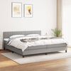 vidaXL Sommier &agrave; lattes de lit avec matelas Gris clair 200x200cm Tissu