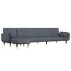 vidaXL Canap&eacute;-lit en forme de L gris 275x140x70 cm velours