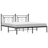 vidaXL Cadre de lit m&eacute;tal sans matelas avec t&ecirc;te de lit noir 183x213cm