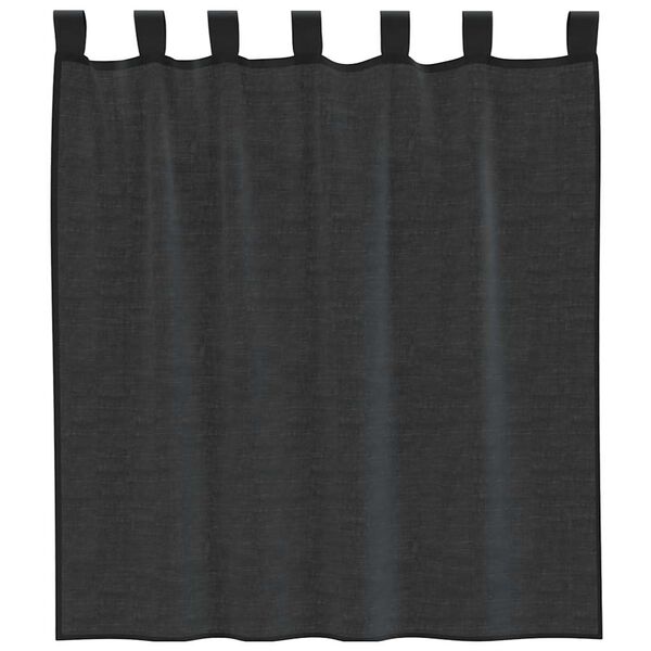 vidaXL Rideaux en voile avec passants 2 pcs noir