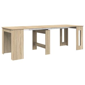 vidaXL Table &agrave; d&icirc;ner 240 x 85 x 75 cm Bois d'ing&eacute;nierie Ch&ecirc;ne Sonoma