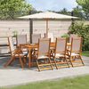 vidaXL Chaises pliables de jardin lot de 8 bois d'acacia et textil&egrave;ne