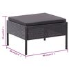 vidaXL Salon de jardin 3 pcs avec coussins Résine tressée Noir