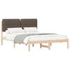 vidaXL Cadre de lit avec t&ecirc;te de lit rembourr&eacute;e Taupe 140 x 190 cm