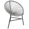 vidaXL Chaise de jardin sous forme de lune R&eacute;sine tress&eacute;e Gris
