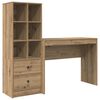 vidaXL Bureau avec tiroir avec &eacute;tag&egrave;re 2 pcs Ch&ecirc;ne artisanal