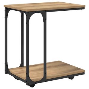 vidaXL Table d'appoint Ch&ecirc;ne artisanal 50 x 35 x 55,5 cm