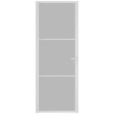 vidaXL Porte intérieure 76x201,5 cm Blanc Verre mat et aluminium