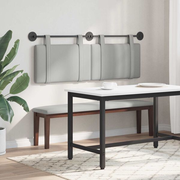 vidaXL T&ecirc;te de lit suspendue Uni Gris nuage 130 x 55 x 5 cm tissu