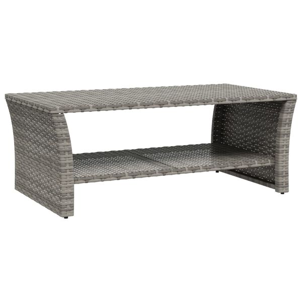 vidaXL Table basse gris 100x50x40 cm r&eacute;sine tress&eacute;e