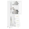 vidaXL Buffet haut Blanc 69,5x34x180 cm Bois d'ing&eacute;nierie
