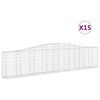 vidaXL Paniers &agrave; gabions arqu&eacute;s 15 pcs 400x30x80/100 cm Fer galvanis&eacute;