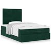 vidaXL Cadre de lit ottoman avec matelas vert fonc&eacute; 120x190 cm velours