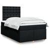 vidaXL Sommier &agrave; lattes de lit avec matelas Noir 120x200 cm Tissu