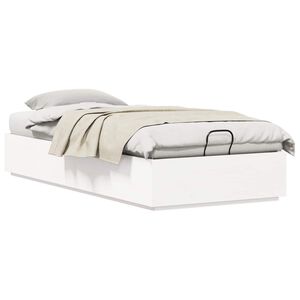 vidaXL Cadre de lit ottoman Blanc 90 x 190 cm Pin massif