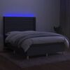 vidaXL Sommier &agrave; lattes de lit matelas LED Gris fonc&eacute; 140x190 cm Tissu