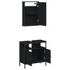 vidaXL Ensemble de meubles salle de bain 2 pcs noir bois d'ing&eacute;nierie