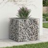 vidaXL Lit sur&eacute;lev&eacute; gabion Argent&eacute; 60 x 60 x 55 cm Acier galvanis&eacute;