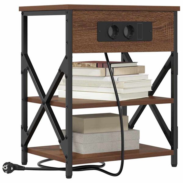 vidaXL Cabinet de chevet Ch&ecirc;ne brun 41 x 31 x 51 cm Bois d'ing&eacute;nierie