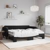 vidaXL Lit de jour avec gigogne et matelas noir 90x200 cm velours