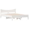 vidaXL Cadre de lit sans matelas blanc 135x190 cm bois de pin massif