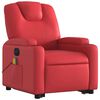 vidaXL Fauteuil inclinable de massage &eacute;lectrique rouge similicuir