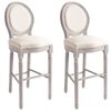 vidaXL Tabourets de bar lot de 2 blanc lin