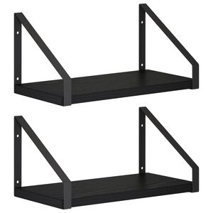 vidaXL &Eacute;tag&egrave;res Murales 2 pc Ch&ecirc;ne noir 30 x 16 x 15,5 cm