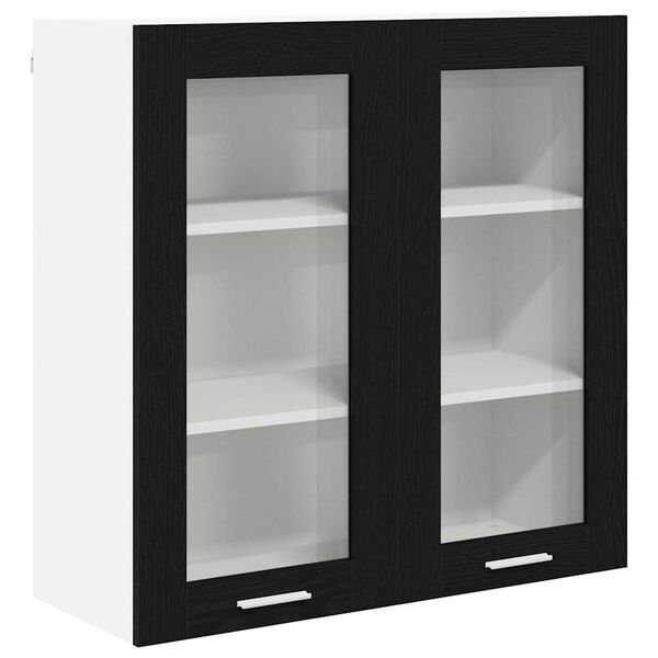 vidaXL Armoire suspendue Ch&ecirc;ne noir 80 x 31 x 80 cm Bois d'ing&eacute;nierie