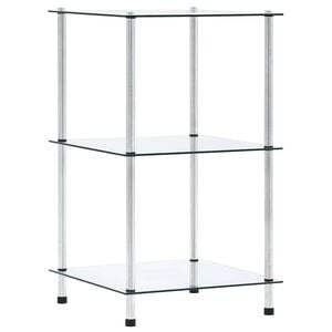 vidaXL &Eacute;tag&egrave;re 3 niveaux Transparent 40x40x67 cm Verre tremp&eacute;