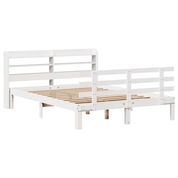vidaXL Cadre de lit avec tête de lit sans matelas blanc 120x190 cm