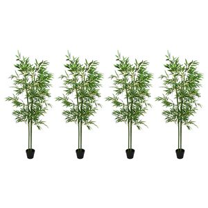 vidaXL Arbre en Bambou Artificiel 4 pcs Vert 60 x 18 x 190 cm