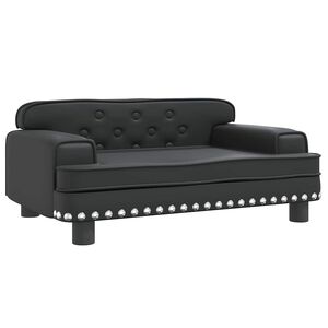 vidaXL Lit pour chien noir 70x45x30 cm similicuir