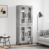 vidaXL Buffet haut Gris b&eacute;ton 69,5x34x180 cm Bois d'ing&eacute;nierie