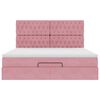 vidaXL Cadre de lit ottoman avec matelas rose 160x200 cm velours