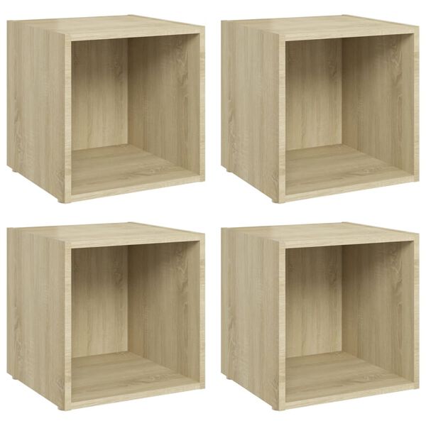vidaXL Meubles TV 4 pcs chêne sonoma 37x35x37 cm bois d’ingénierie