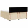 vidaXL Sommier &agrave; lattes de lit avec matelas Cr&egrave;me 200x200 cm Tissu