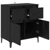 vidaXL Buffet Ch&ecirc;ne noir 60 x 35 x 70 cm Bois d'ing&eacute;nierie et fer
