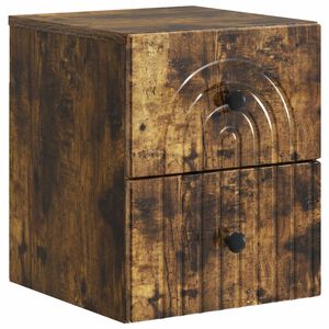 vidaXL Cabinet de chevet mural Ch&ecirc;ne fum&eacute; 33 x 34,5 x 40 cm