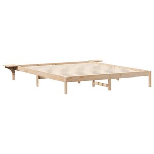 vidaXL Cadre de lit avec tables de chevet Naturel 200 x 210 cm