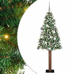 vidaXL Sapin de No&euml;l mince Vert 180 cm PVC et bois de pin massif